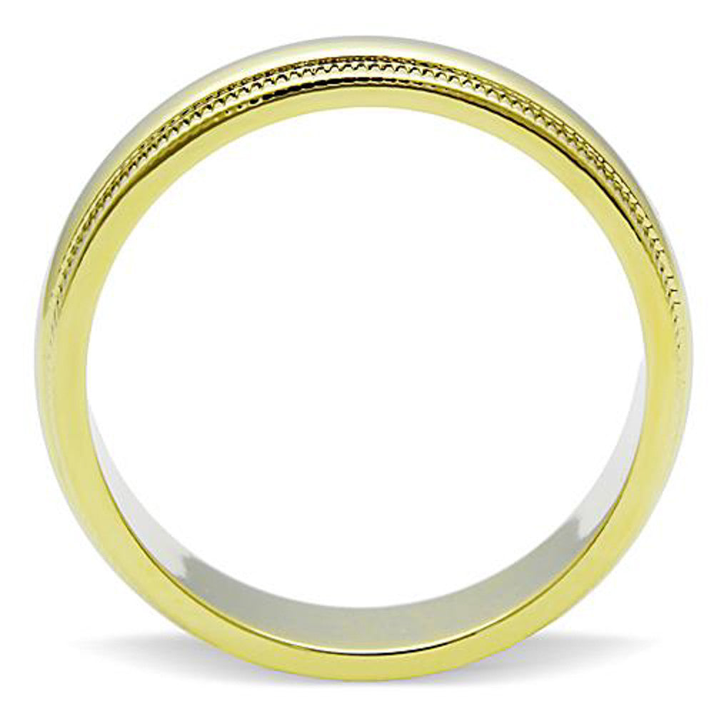 ARTK1392 Stainless Steel 316 Gold Ion Plated 5.2 Mm Wide Wedding Band Womens Sizes 5-10